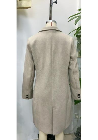 2025 Fall/Winter Women's Elegant Waist-Cinching Wool Blend Coat with Padded Shoulders