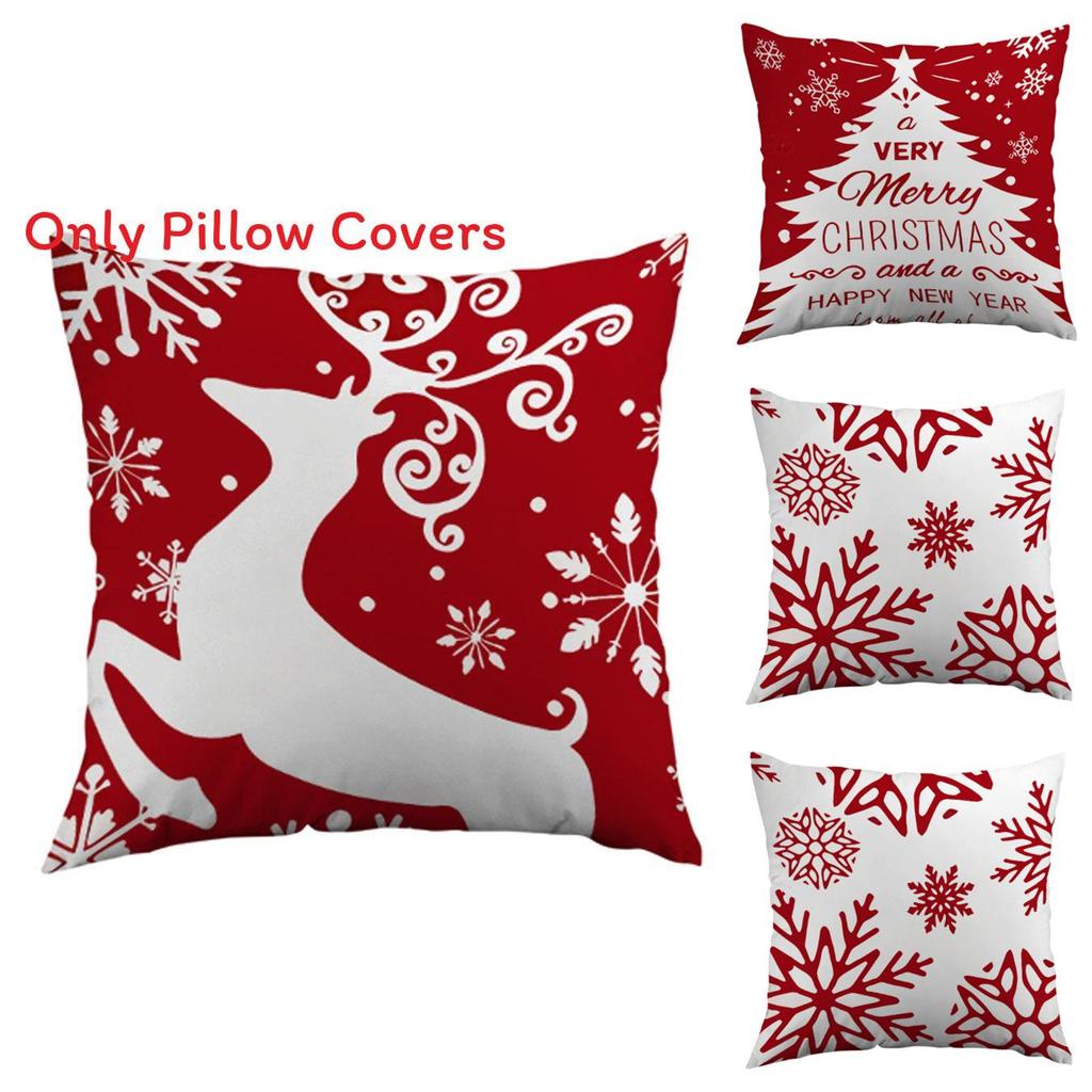 Christmas Decor Pillow Cover With Plush Material For Living Room Festive Decor