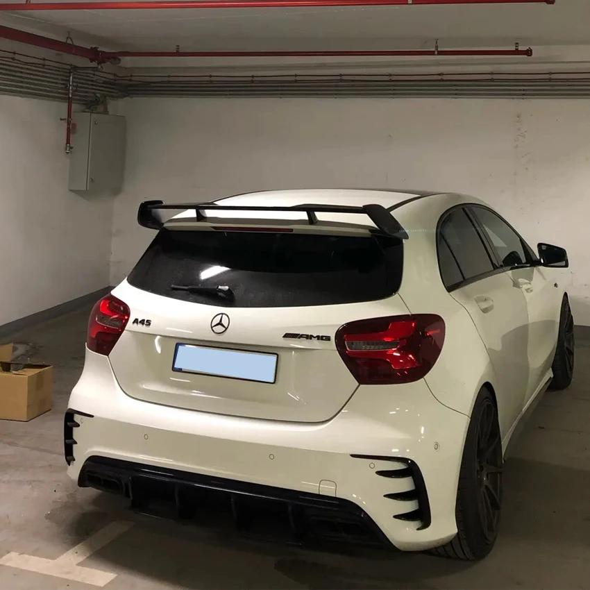 IEGT5 Hatchback Rear Bumper Lip Spoiler Side Canards Splitter Body Kits Gloss Black For Mercedes Benz A-Class W176 A45 AMG 2013-2018