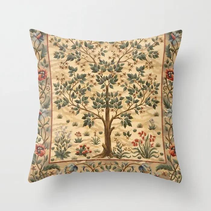 Vintage Flower Printed Pattern Cushion Cover for Home Living Room Sofa Bedroom Car Decoration Pillow Case