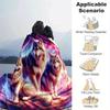 1pc Wolf Printing Lightweight Flannel Blanket, Comfortable and Warm Blanket, for Camping Sofa Bed and Couch Office, Gift
