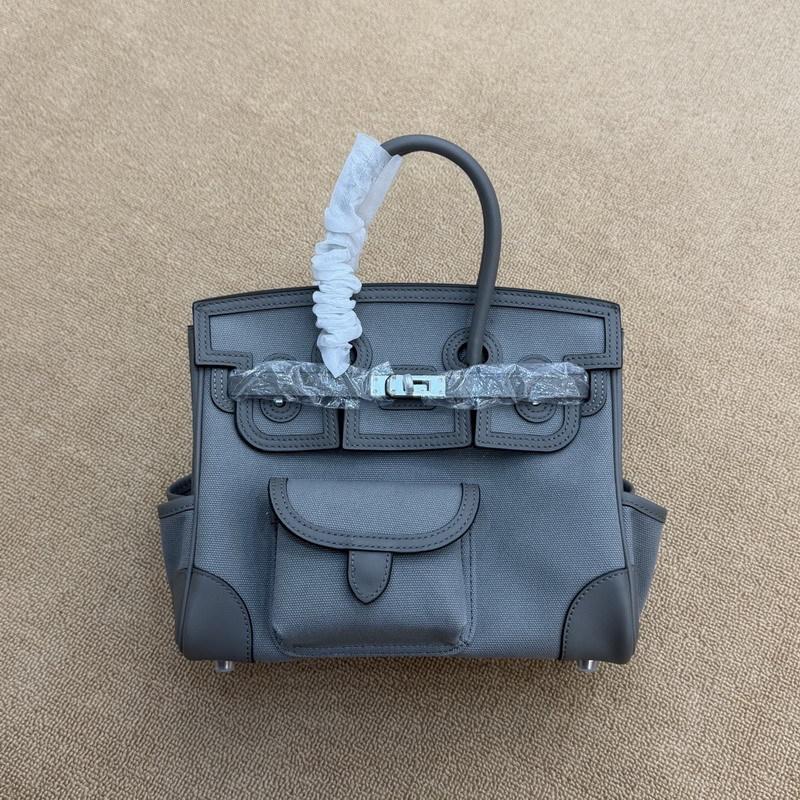 New 25CM Cargo-Swift leather with canvas pocket leather shoulder strap