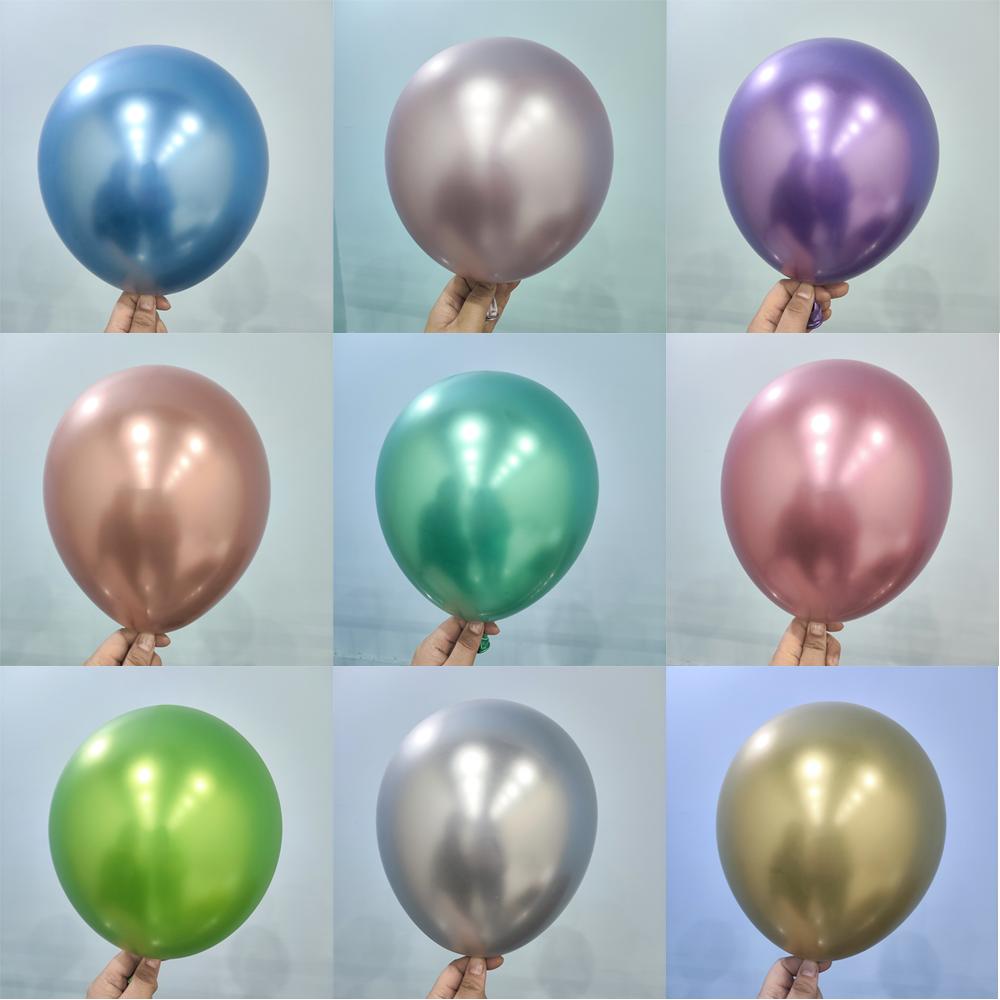 5-18inch Metal Chrome Balloon Happy Birthday Wedding Valentines Day Anniversary Celebration Party Decoration Latex Balloons