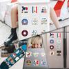 55pcs Sports Meet Self Adhesive Paper Suitcase Mobile Phone Computer Decoration