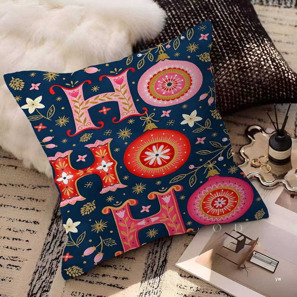Christmas Tree Ball Decoration Pillow Case Cushion Cover Car Throw Pillow Case For Sofa Car Christmas Gift 40x40cm 45x45cm