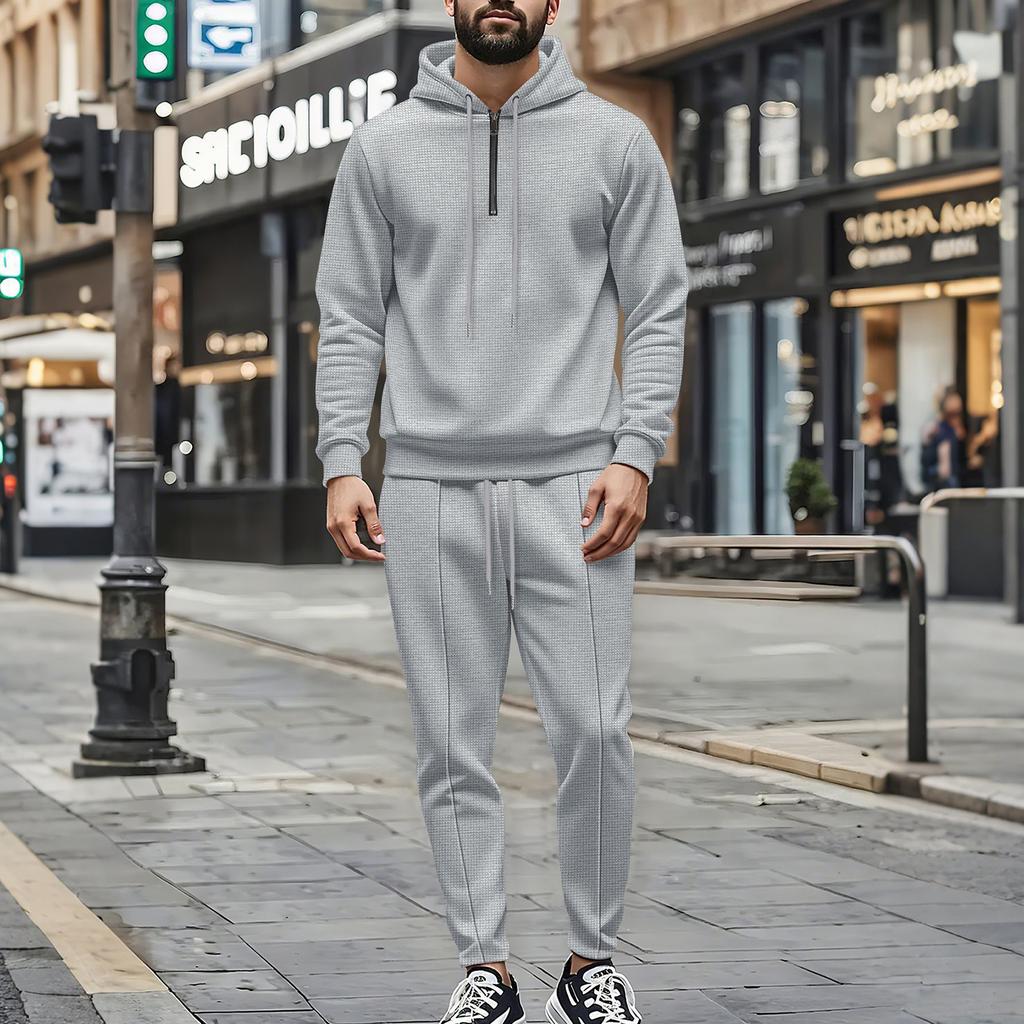 Men's Sweatshirt Suit Men's Solid Color Casual Sports Suit Sweatshirt Suit