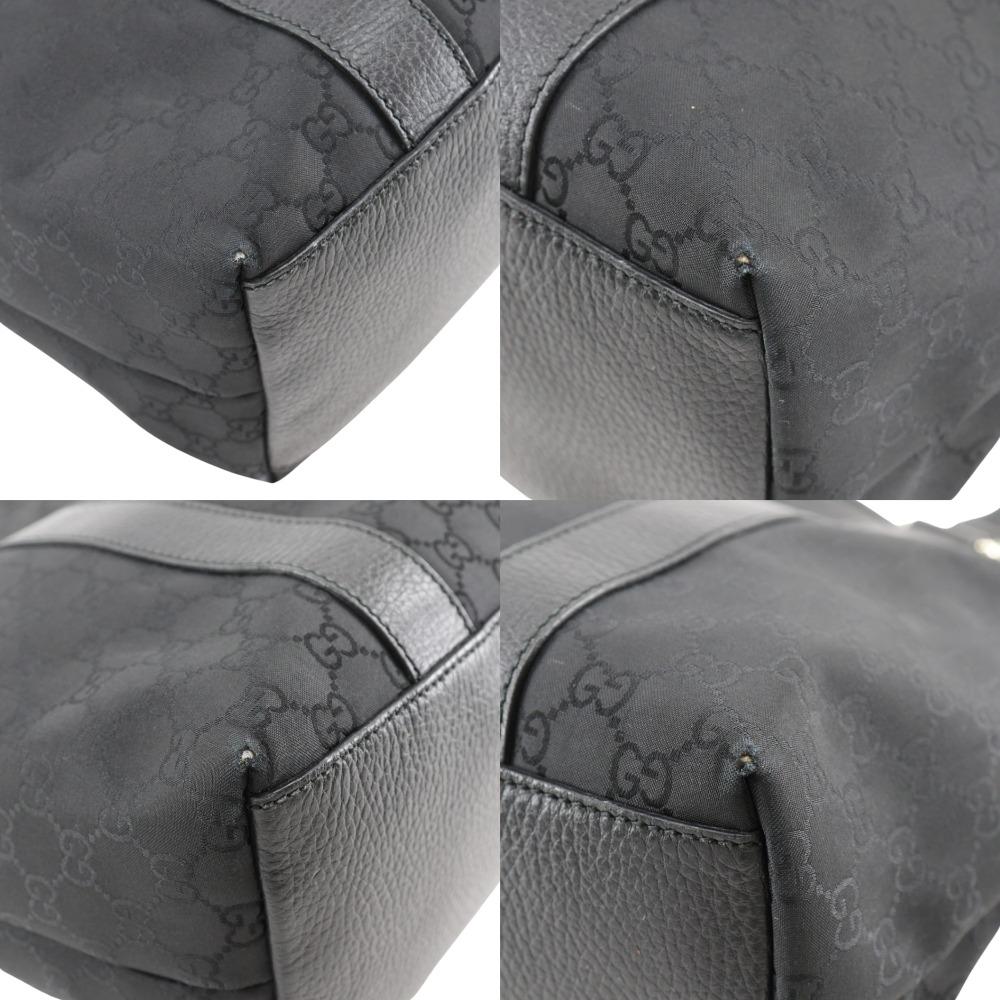 Gucci GG Tote Bag 341536 Outlet Black Nylon Canvas Unisex Used