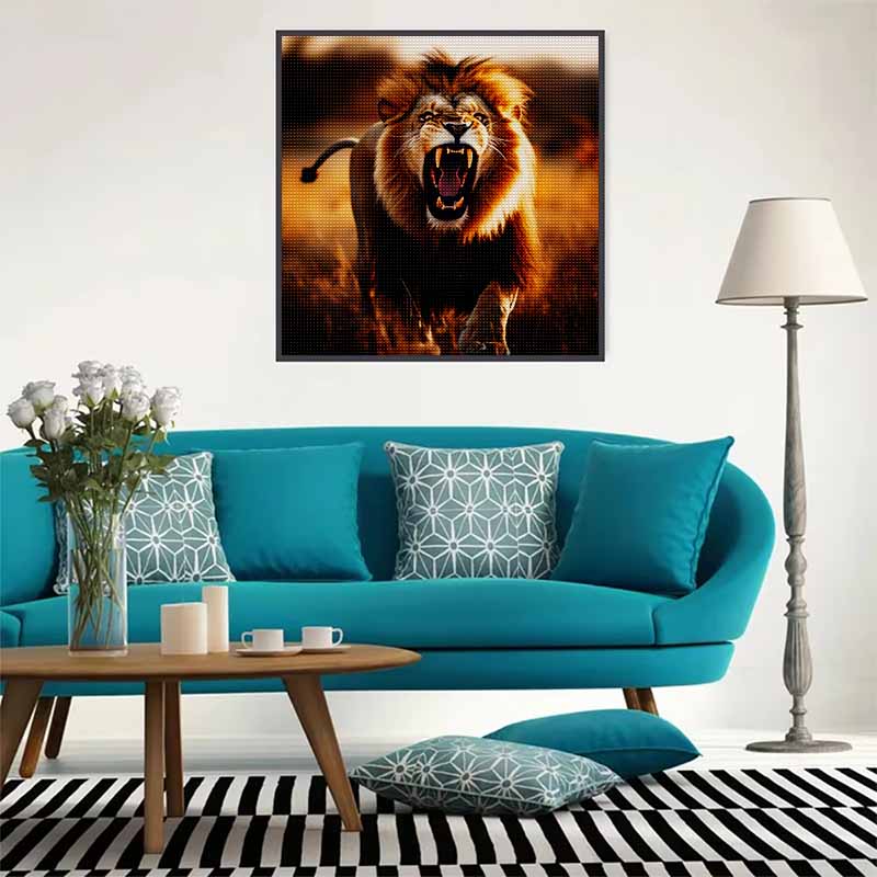 New Arrival 5D DIY Full Circle Diamond Painting "Lion" Embroidery Cross Stitch Home Decor Gift