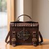 Satchel Bag with Top Handle Retro-Industrial Handbag Structured