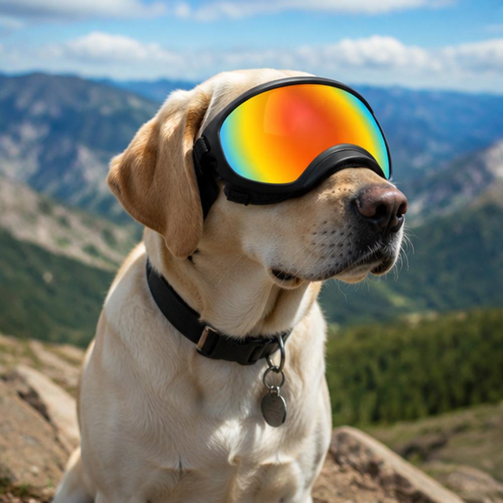 Reflective Lens Dog Goggles Windproof Anti-fog Pet Sunglasses Adjustable Strap Dog Eye Protection Glasses For Outdoor Dogs
