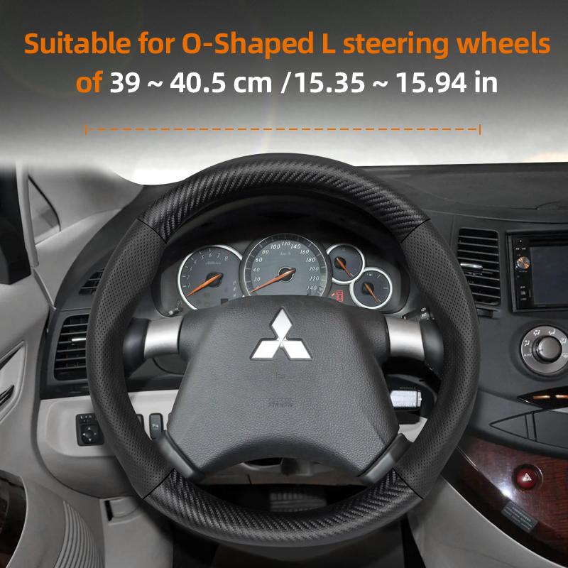 Cwnqah1 Cwmvjg1 Suitable for Mitsubishi Breathable Leather Matte Carbon Fiber Texture Steering Wheel Cover, Suitable for Outlander Phev Sport Eclipse