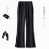 Women's High Waist Khaki Flare Pants - Slimming, Casual Drapey Style for Spring 2025