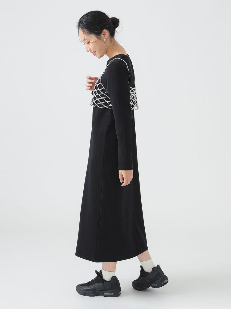 B:MING LIFE STORE by BEAMS Beaded Bustier and Dress Set, Women's, Black, One Size