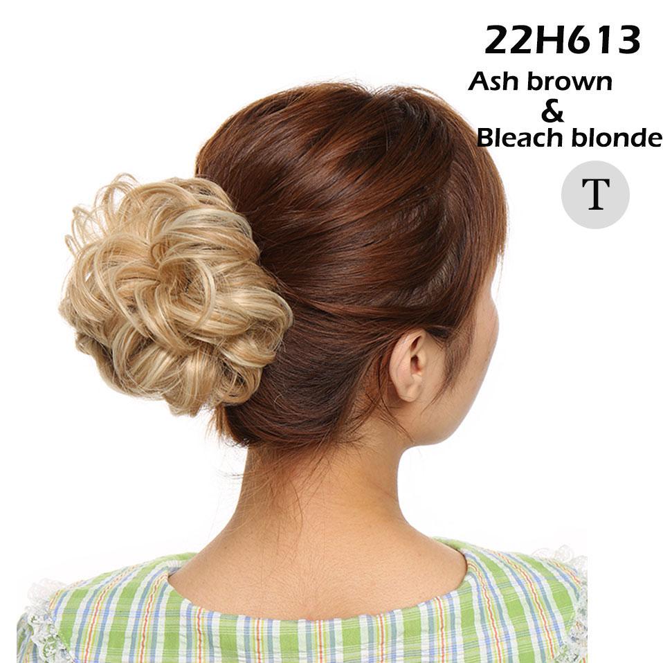 S-noilite Synthetic Elastic Band With Hair Curly Chignon Hair Women Drawstring Ponytail Hairpieces Black Brown Blonde Hairpiece