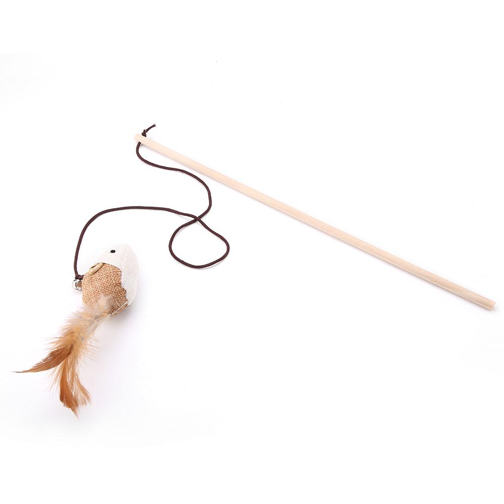 Pet Cat Toy Linen Rat Bird Cat Interactive Catcher Wand Toy (Rat)