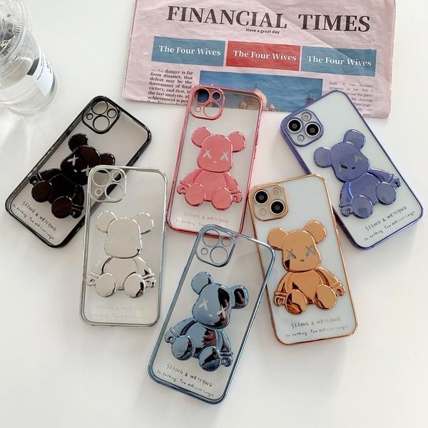 

Мультфильм Медведь Узор Покрытие Мягкий TPU Мультфильм Прозрачный чехол для телефона для iPhone 13 мини 12 11 Pro Max XS Xr X 8 7 6S 6 Plus SE2020
