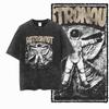 G Acid Washed Black Streetwear Cotton Space Printed Unisexs Tshirt Big Size Cool Vintage Oneck Unisexs Tee Tshirt