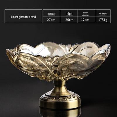 Flavinmci European Style Crystal Glass Double-Layer Fruit Plate