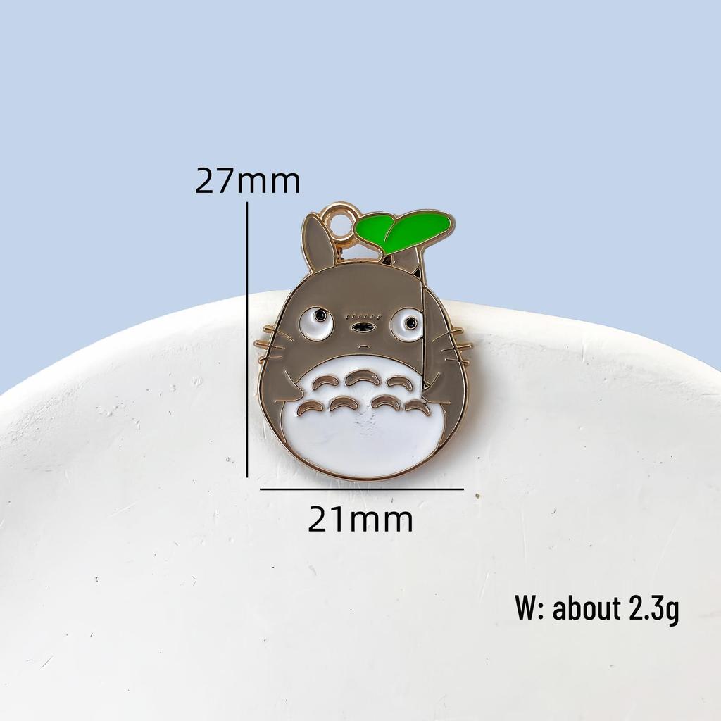 Totoro Miyazaki Pendant: Cute Cartoon Alloy Keychain Charm with Drip Oil Finish