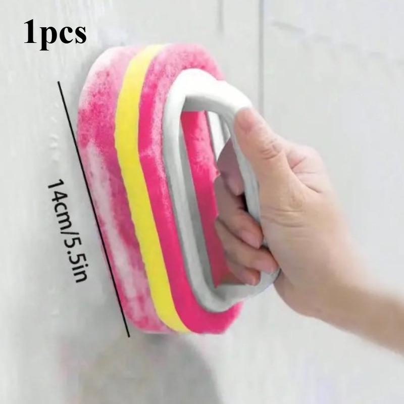 Household Cleaning Brush with Handle Dish Soap Bathroom Kitchen Tub Thicken Scrubbing Sponge Wipe Durable Tools Accessories Home