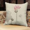 "Elegant Lotus Floral Throw Pillow Covers - Traditional Chinese Style Cushion Cases for Home Decor"