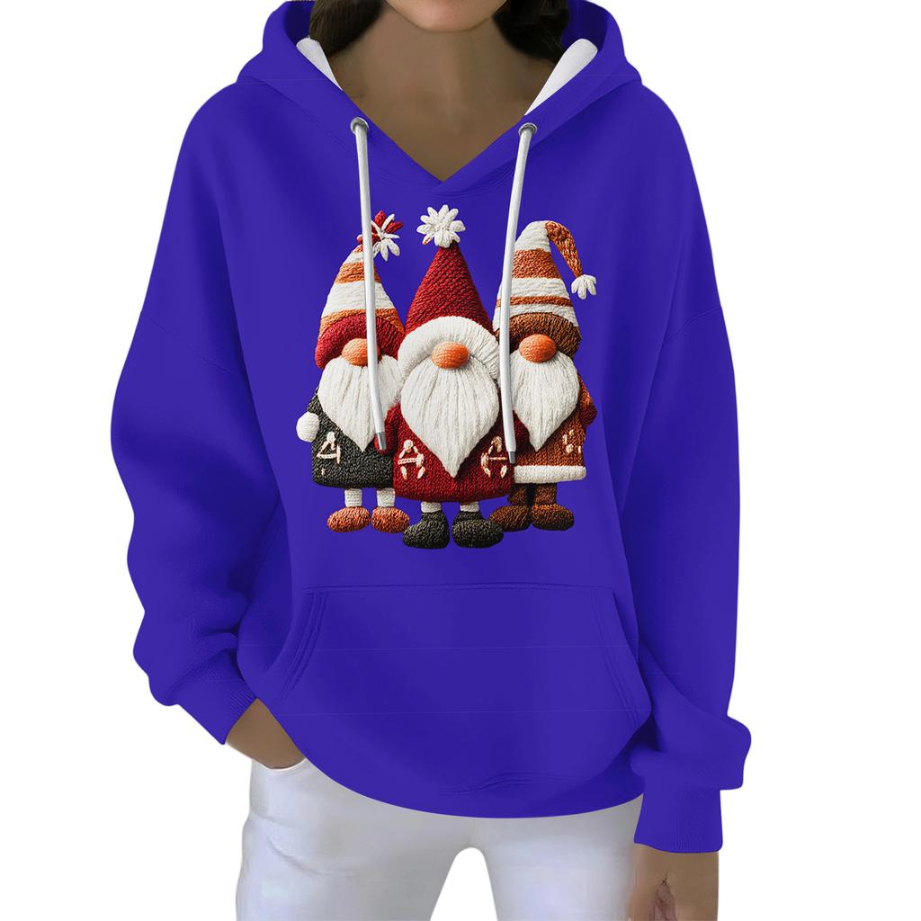 Christmas Hoodies For Women Funny Cute Printed Holiday Sweatshirt Winter Oversized Pullover Tops