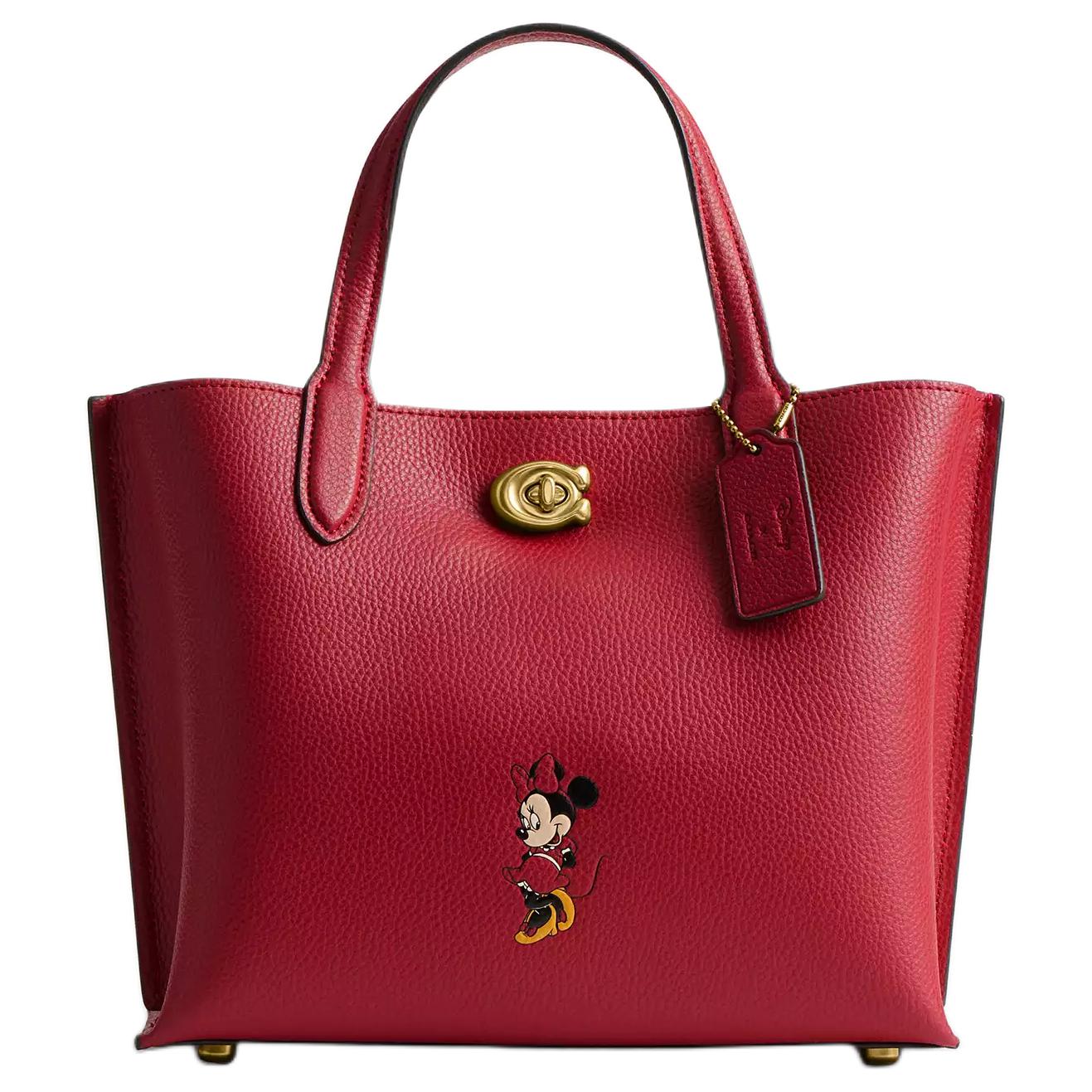 

Coach X Disney Collaboration Willow Minnie Series 24 Brand Logo Lock Closure Pebble Leather Tote Bag Women tote Red CAE72-B4O6H Basic Set (Bag+Dust Bag)