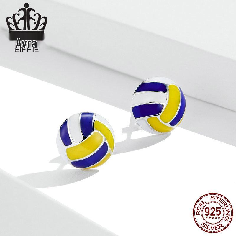 Aifle Sterling Sølv S925 Volleyball Øredobber - Enkelt Motedesign