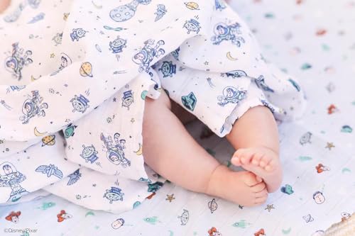 Aden + anais Disney Toy Story Swaddles, Set om 3, 120x120cm Muslin Bomull Swaddles, Nyfödd Baby Present, SWADABDASWC30010DI