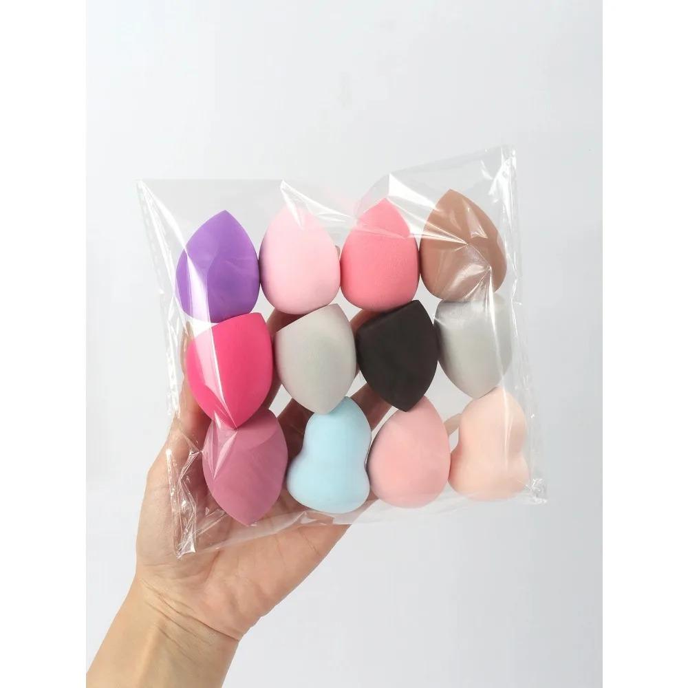 4pcs Assorted Colors Makeup Sponge Powder Puff Dry and Wet Beauty Cosmetic Egg Powder Puff Bevel Cut Make Up Sponge Tools