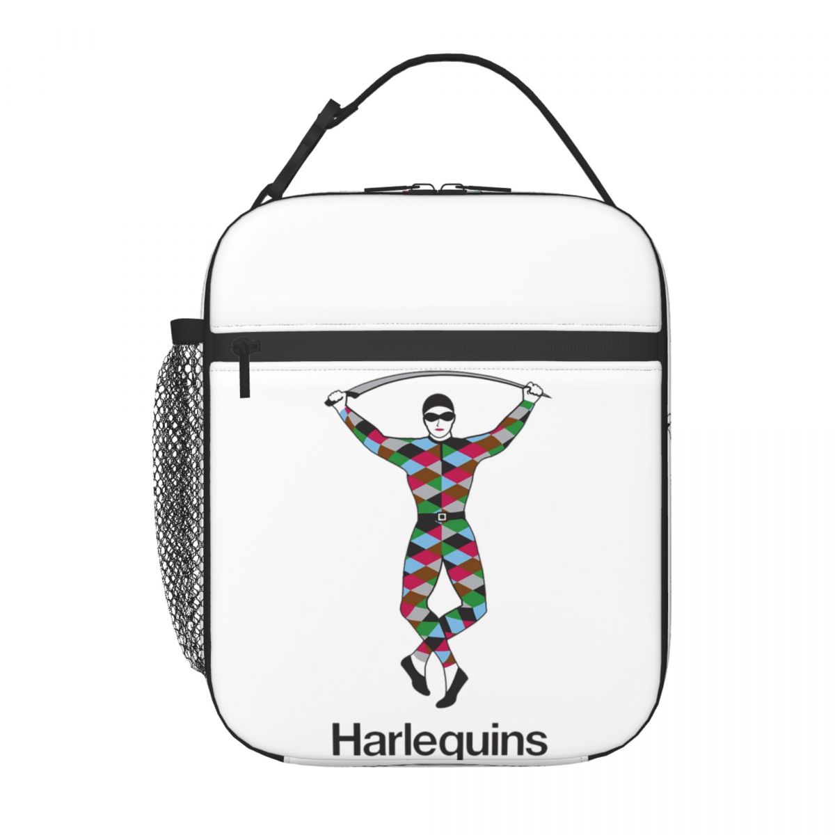Harlequins-Merch Geïsoleerde Lunchtas voor Dames Kinderen Draagbare Voedseldozen Thermische Lunchbox Tote One Size black