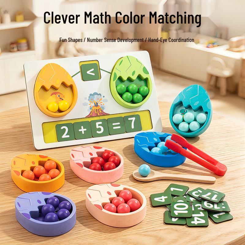 Wooden Number Bead Puzzle for Children's Early Education
