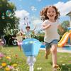Macchina Bolle per Bambini Generatore Automatico di Bolle a Bottone Singolo Luci LED Colorate e Musica Lampada da Strada Creativa Giocattolo a Bolle per Feste all'Aperto E