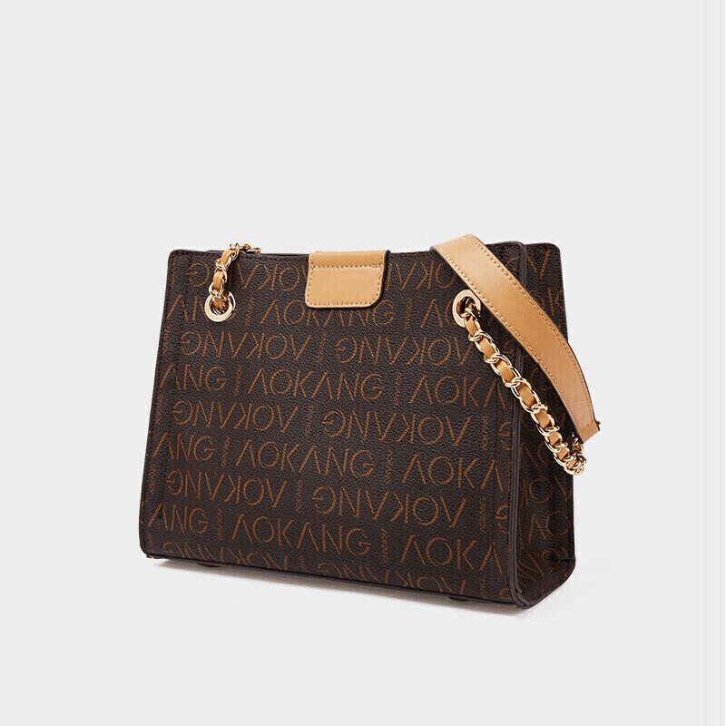 Aokang Women's Handbag, Shoulder Bag, Large Capacity Tote Bag, Crossbody Bag, Coffee Color
