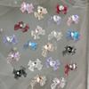 5Pcs Ribbon Resin Bow Parts Nail Charms Bow Rhinestone Jewelry Accessory For Diy Manicure Decora