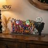 Spooky Theme Table Ornaments Halloween Wooden for Tabletop Decorations, Stable Base Three Dimensional Centerpiece Home Party And Haunted House