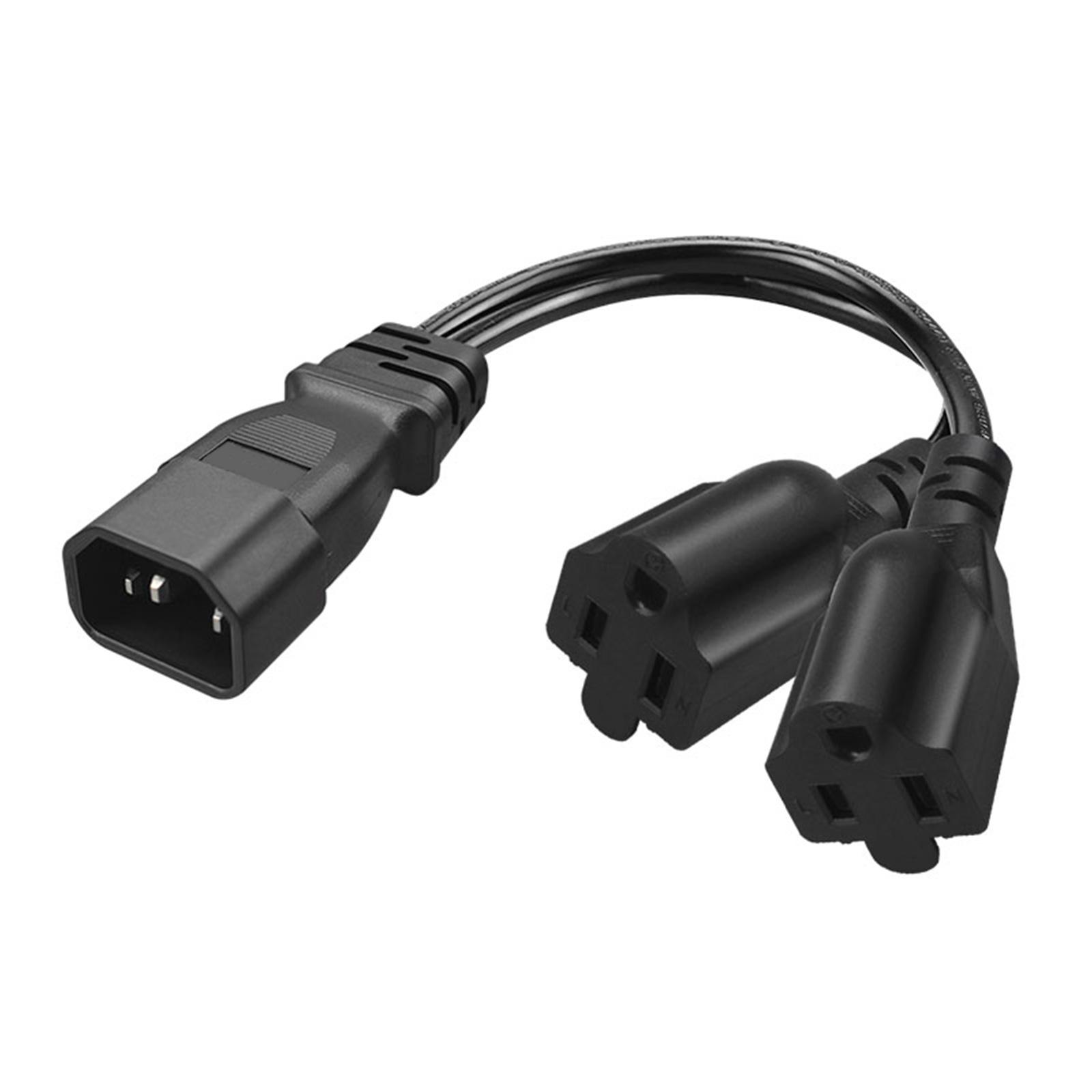 

IEC320 C14 Male Plug to 2x 5 15R Female Sockets 0.3m AC Power Extension Cable For Home Offices Data Centers