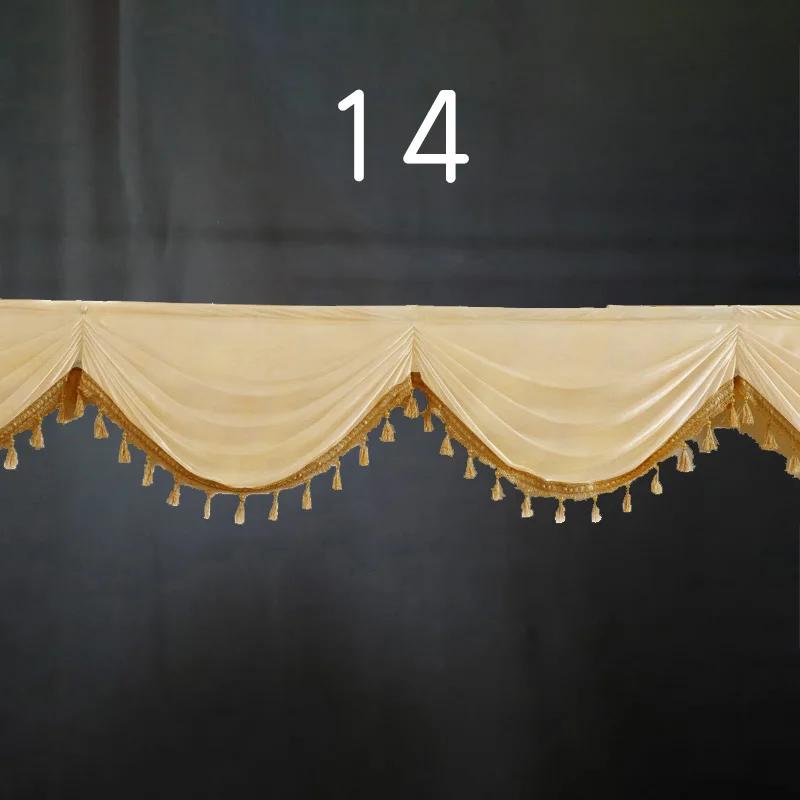 1M Detachable Curtain Ice Silk Swag for Wedding Party Stage Background Veil Home Curtain Decoration Cloth Wave Curtain Tassel