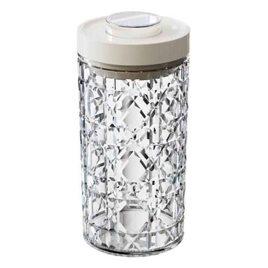 Vintage Airtight Storage Jar Clear Plastic Food Container with Pop Lid Stackable One Button Opening Kitchen Storage Organizer for Cereal Rice Flour