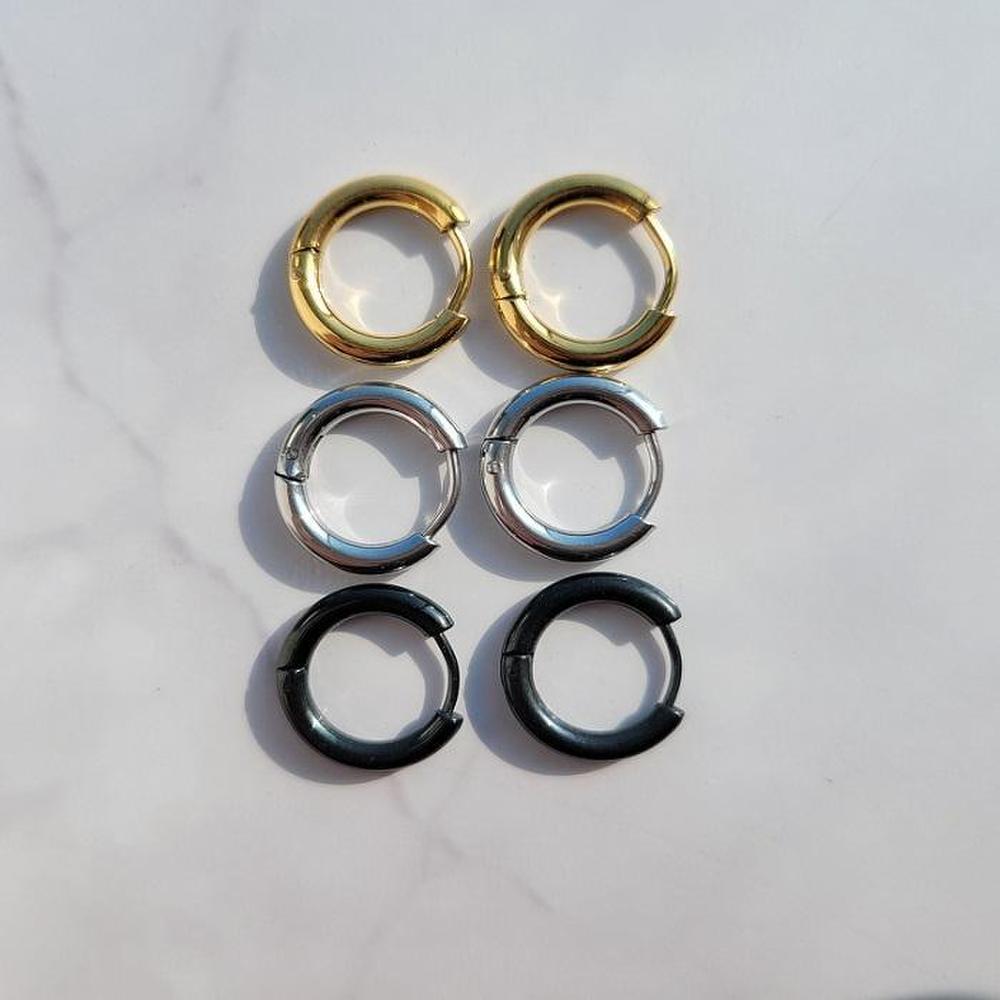 [Noblen] Surgical Steel Simple Earrings (8579527)