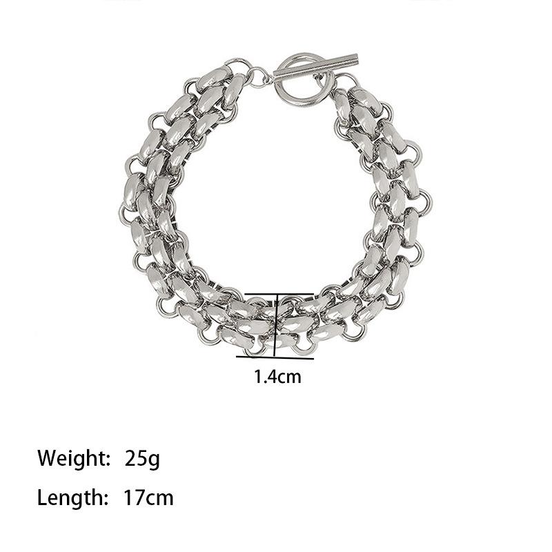 

Комплект украшений «Крутой темперамент», дизайн с пряжкой-кольцом, толстая цепь, персонализированное ожерелье, универсальный браслет.