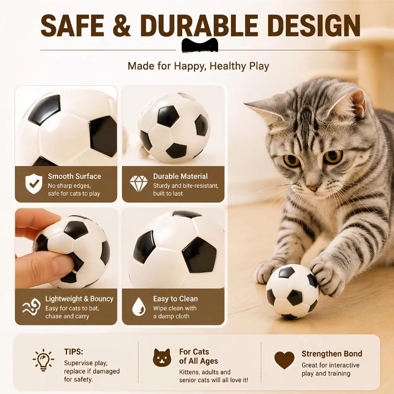 4Pcs Cat Soccer Toy Interactive Bouncy Ball For Kittens And Adult Cats The Perfect Indoor Entertainment Toy