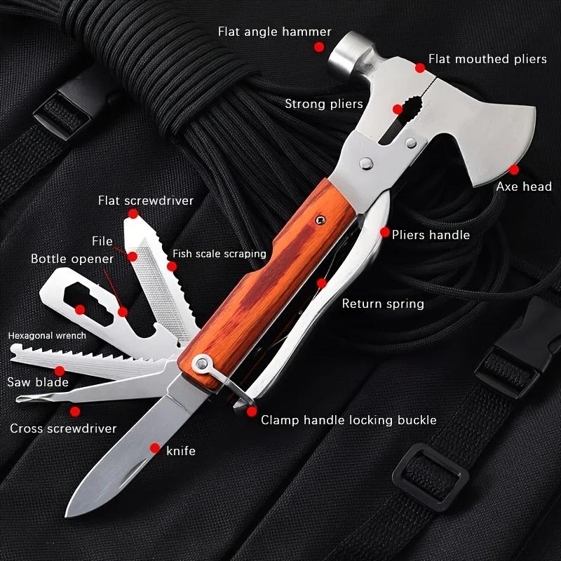Damaly,Thickened High-quality Multifunctional Car Safety Hammer 16-in-1 Ax Hammer Outdoor Hardware Tool