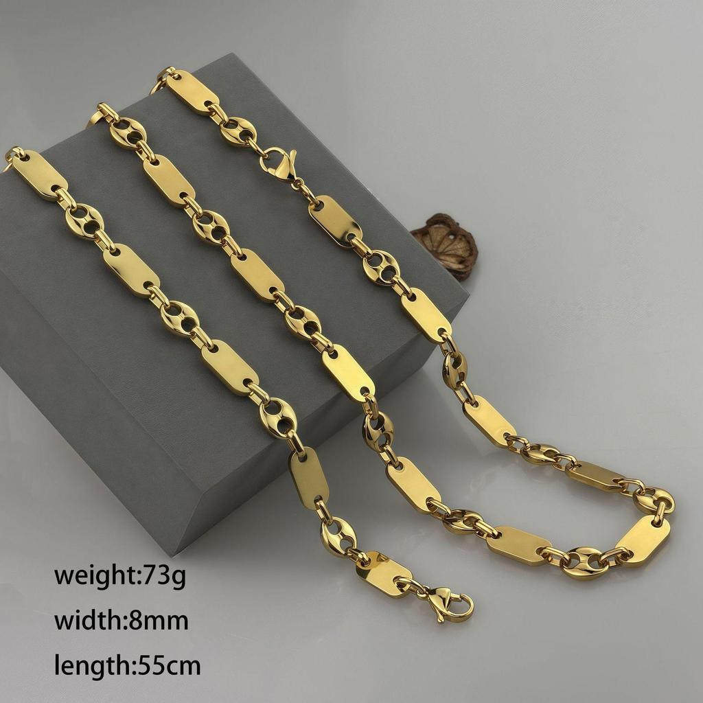 Handmade Emperor Chain Fashion Necklace - Large Hole Smooth Stainless Steel