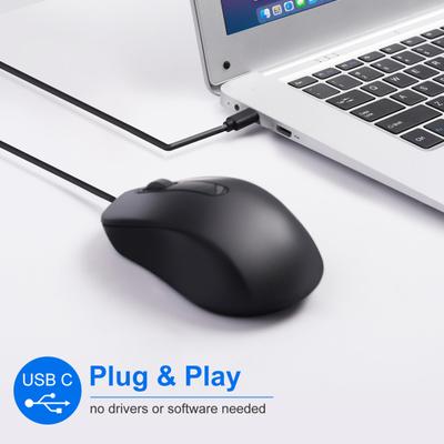 Ενσύρματο Ποντίκι Type-C Plug Play 1000DPI Χαμηλής Καθυστέρησης Συμβατό Ποντίκι USB-C Αξεσουάρ PC Laptop Είδη Γραφείου Υπολογιστή