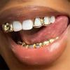 DIY Glossy Teeth Grillz Hip Hop Gold Silver Color Top Bottom Tooth Caps For Women Men Jewelry Halloween Cosplay Gift