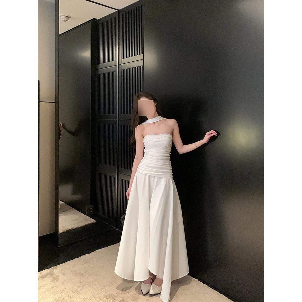 Romantic Atmosphere Around Sleeveless Tube Top Dress Women's High-end Vacation Long Dress Dress Birthday Dress Temperament New