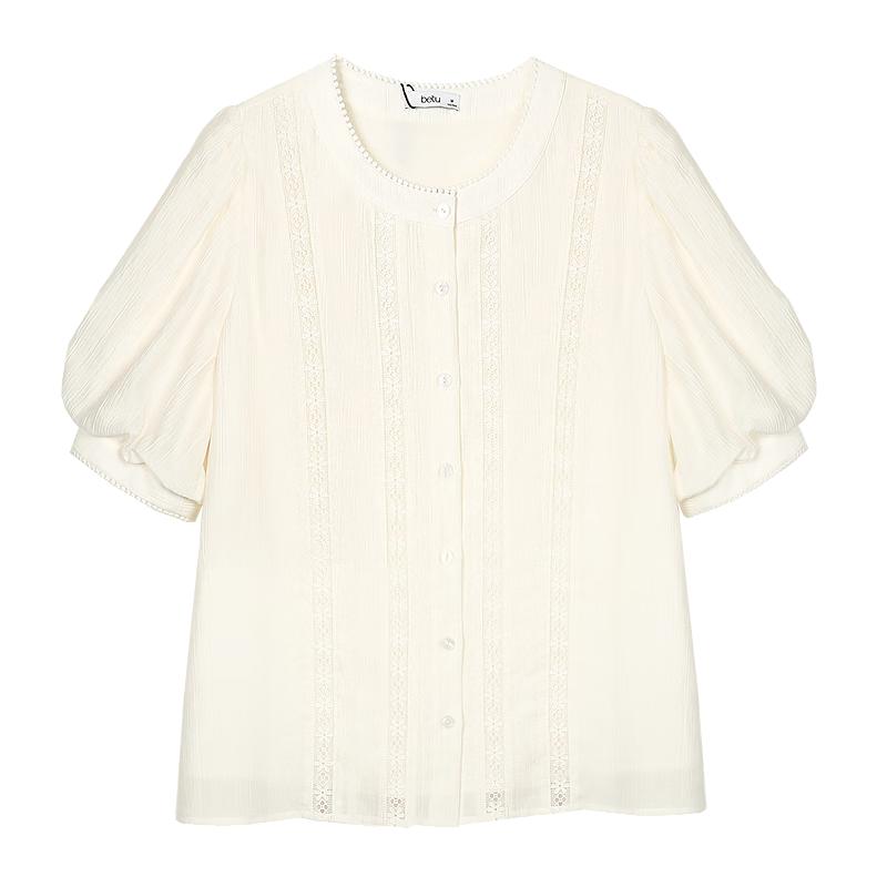 Betu Women's Lyocell Lace Lantern Sleeve Shirt