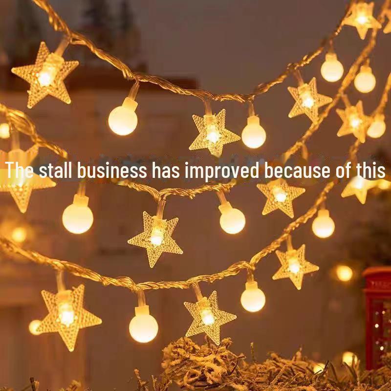 

Звездные гирлянды: Маленькие, цветные, мигающие светодиодные фонарики для дней рождения, кемпинга и ночных рынков. snowflake lights; 2m 10 lights battery model