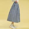 Chikita Shirred Skirt (Check) Navy 241404Cnv